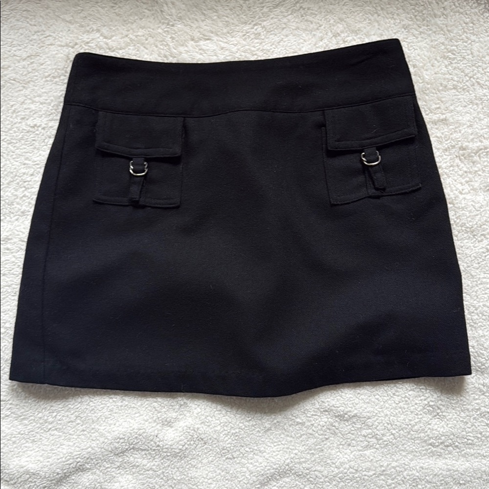 Black Mini Skirt with Pocket Details